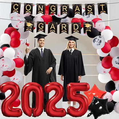 146 PCS Graduation Decorations 2025, Graduation Party Decor Class of 2025 Set of Balloons Boxes with Letters 2025 GRAD So Proud of You, Congrats Grad Party Decorations for Any Grades