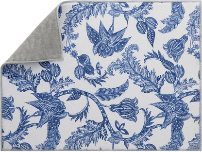 Dish Drying Mat Floral Print Microfiber kitchen drying mat, 20x15 inches, Dish Drying Mats for Kitchen Counter, Super Absorbent, Anti-Slip, Fast Drying, Kitchen Must-Have