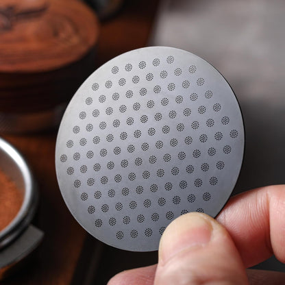 51mm Espresso Puck Screen - Premium Stainless Steel Coffee Filter, Enhanced Extraction, Compatible with Delonghi &amp; More, Easy to Clean (Black, 51mm)
