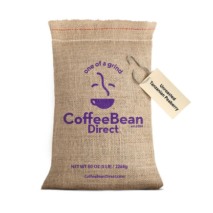Coffee Bean Direct Unroasted Tanzanian Peaberry, 5lb Bag | Raw Arabica Coffee Beans for Home Roasting