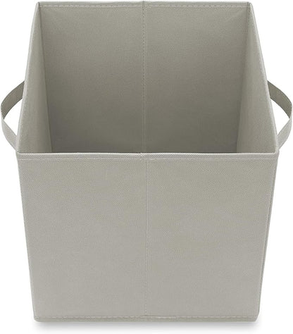 Casafield Set of 6 Collapsible Fabric Cube Storage Bins, Light Gray - 11" Foldable Cloth Baskets for Shelves, Cubby Organizers & More