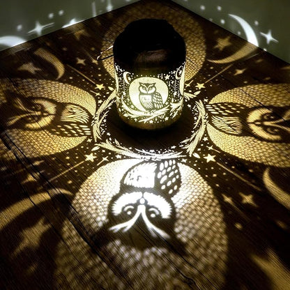 Solar Lanterns Outdoor Waterproof - Retro Metal Hanging Solar Lights with Owl Hollow-Out Pattern, Decorative Garden Decor for Outside Patio Yard Porch, Unique Owl Lovers Gifts for Women Mom Grandma