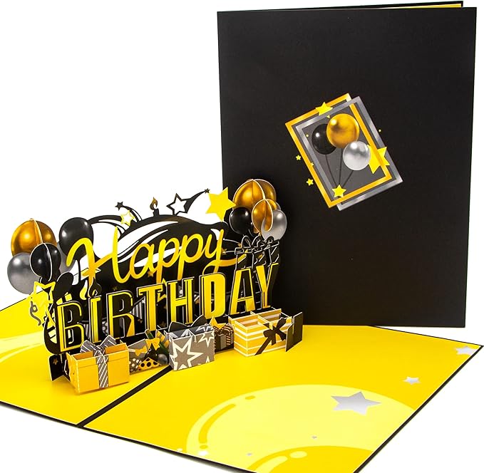 Ribbli Pop Up Birthday Card and Iridescent Birthday Wrapping Paper