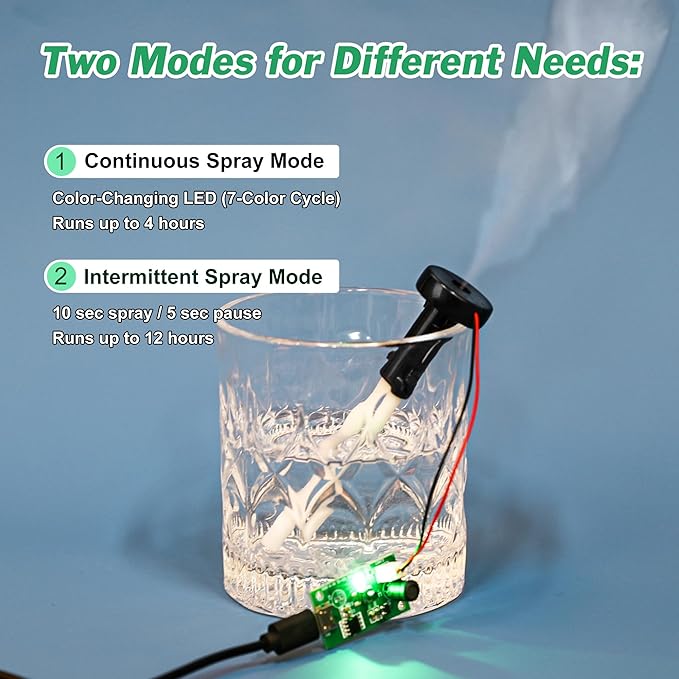 6Pcs USB Humidifier Module 5V Humidifieration Atomizer Spray Circuit Ultrasonic Humidifier Board Atomization Plate Disc Drive Board DIY Home