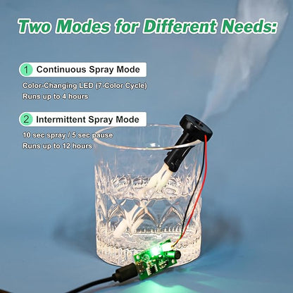 6Pcs USB Humidifier Module 5V Humidifieration Atomizer Spray Circuit Ultrasonic Humidifier Board Atomization Plate Disc Drive Board DIY Home