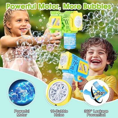 2 Pack Bubble Gun for Kids: Bubble Guns for Kids 4-8| Bubble Machine Gun for Toddlers| Easter Basket Stuffers| Bubble Blaster with Refill Solution| Gifts for Wedding Easter Party Favor