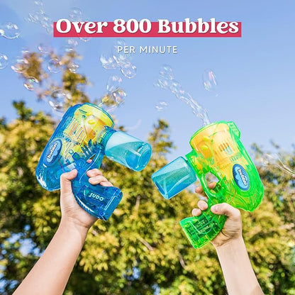 JOYIN 2 Bubble Guns Blaster Kit with 2 Solution for Kids, Automatic Bubble Maker Blower Machine for Party Favors, Birthday, Outdoor & Indoor Activity, Summer Toy