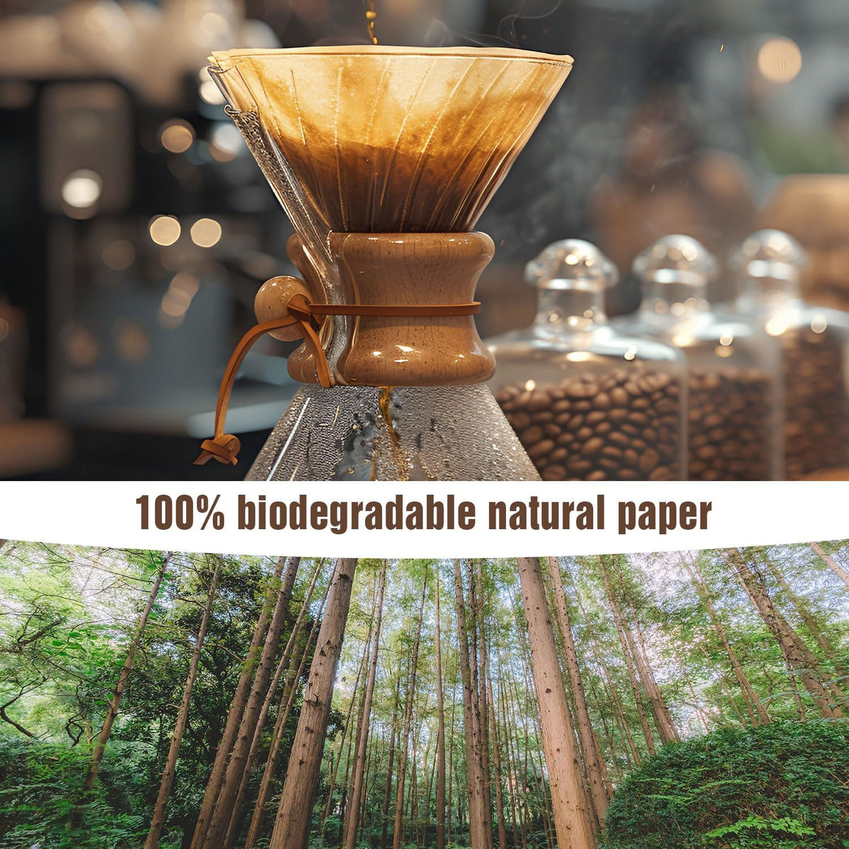 Coffee Filters, Size 04 Unbleached Cone Filters 8-12 Cup, 200 Count Disposable Natural Paper Filters