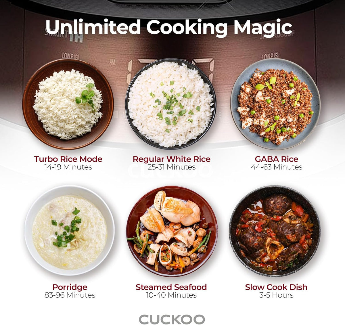 CUCKOO CRP-JHR0609F 6-Cup (Uncooked) / 12-Cup (Cooked) Induction Heating Pressure Rice Cooker with Nonstick Inner Pot, 16 Menu Options, Fuzzy Logic Tech, 3 Voice Guide, Auto Clean (Copper/Black)
