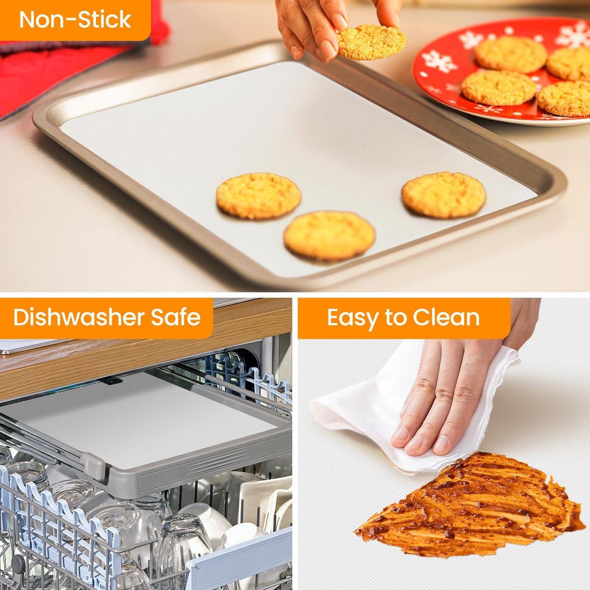 Silicone Baking Mat Roll-Customizable Silicone Mat for Baking- Heat Resistant Silicone Macaron Baking Mat for Cookie Bread Pizza
