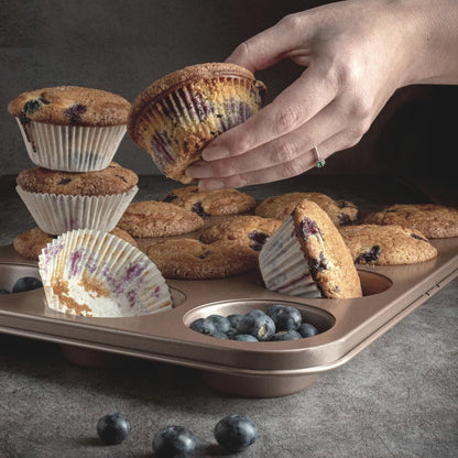 Non Toxic Nonstick 12 Cup Muffin Pan, Pfoa BPA free Nontoxic Cupcake Tin, Best Non Stick Muffin Pans, Muffin tins, Cupcakes Tray