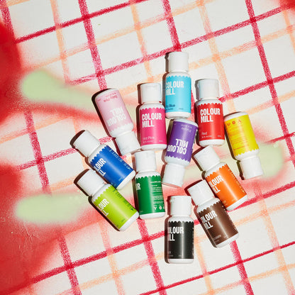 Colour Mill Kickstarter-Pack Oil-Based Food Coloring, 20 Milliliters Each of 12 Colors: Baby Pink, Black, Chocolate, Forest, Hot Pink, Lime, Orange