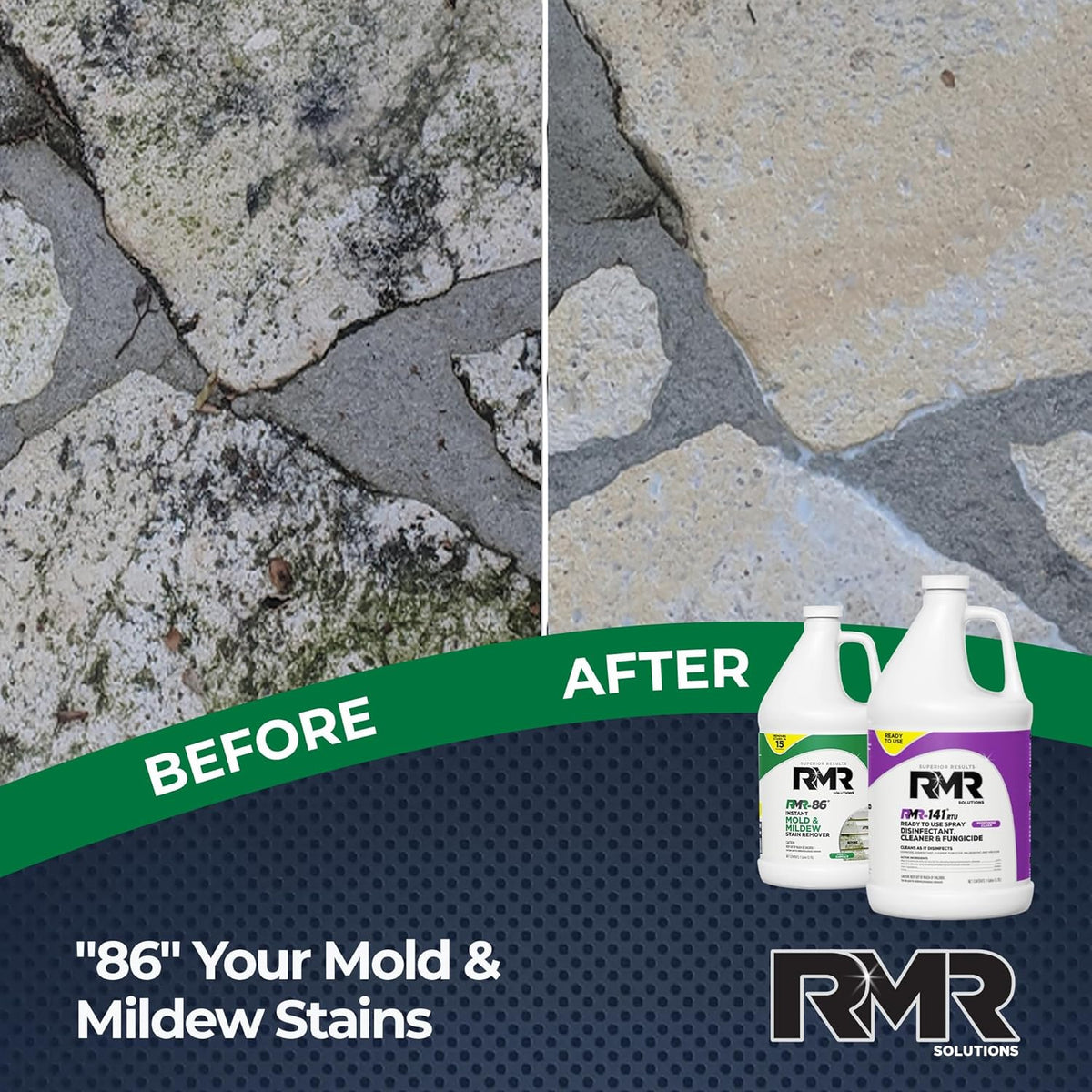 RMR Brands DIY Mold Remover Bundle - Complete Mold Killer & Stain Remover Bundle - Mold and Mildew Prevention Kit, Disinfectant Spray, Includes 2-1 Gallon Bottles