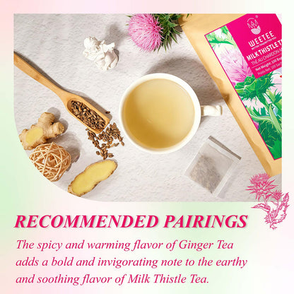 WT WEETEE Milk Thistle Tea Bags 100 Count, Made with 100% Pure Milk Thistle Seeds, Natural Caffeine-free Herbal Tea Detox Tea, Roasted Grain Flavor with Mild Sweetness