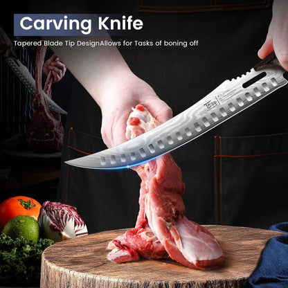 Butcher Knife Set, 3 PCS Kitchen Knife for Meat Cutting, Cleaver, Breaking & Boning Knife