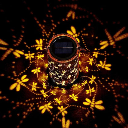 Homemory Dragonflies Solar Lanterns Outdoor Waterproof, Birthday Gifts for Women Mom Grandma, LED Solar Lights Metal Decoration Outside for Yard, Patio, Backyard, Porch, Lawn