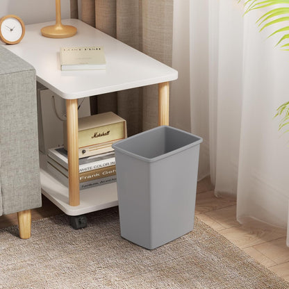 35 Quart Plastic Trash Can, Under Canbinet Waste Bin, 9-Gallons Slim Trash Can for Kitchen Bedroom Office Bathroom Under Sink Grey (2-Pack)