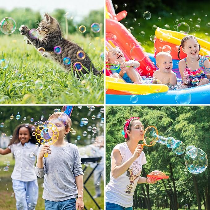 Roberly 19 PCS Big Bubble Wands Set with Tray, Giant Bubbles Wands Toys for Kids Adults Summer Outdoor Activities Birthday Gifts Party Favors