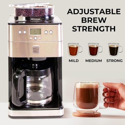 Kenmore Elite Grind And Brew Coffee Maker - Burr Grinding Ground Coffee Bean Hopper With Drip Pot