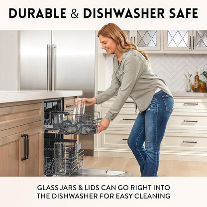 Glass Airtight Canisters with Silicone and Glass Lids – BPA-Free Borosilicate Containers for Food Prep, Storage, Wet or Dry Food Jars for Rice, Tea
