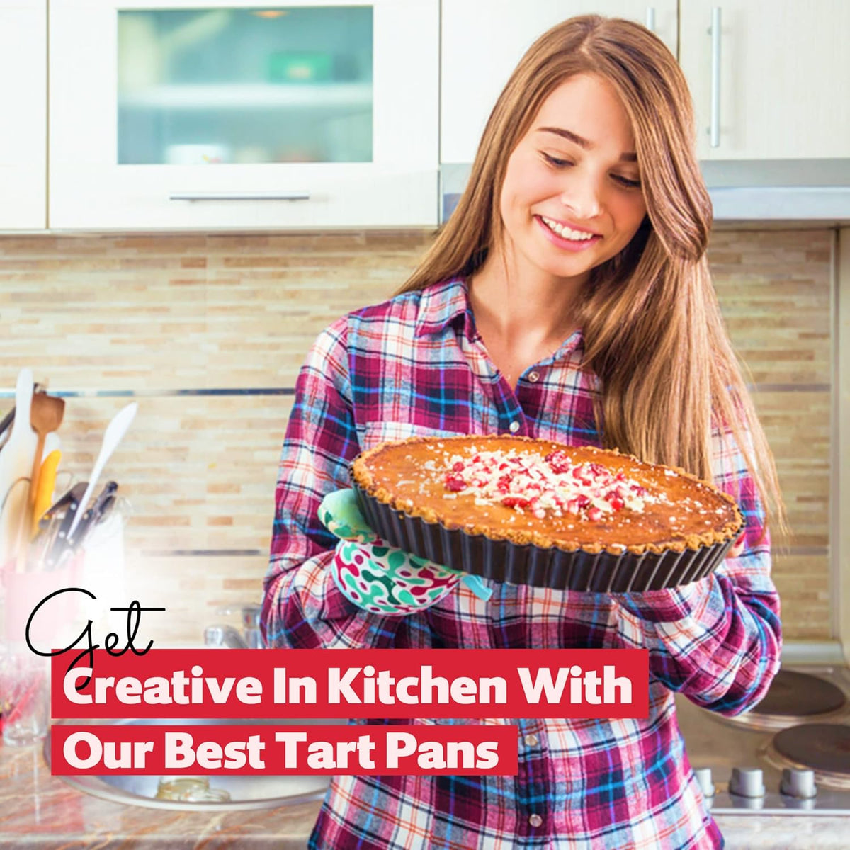 Tart Pan 10 Inch Removable Bottom- Carbon Steel Quiche Pan, Rust & Temperature Resistant Quiche Baking dish 550-600 °F- Non-Stick