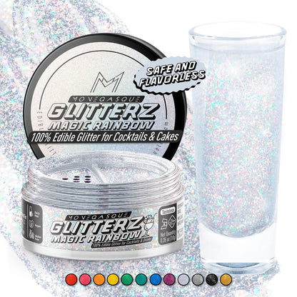 Monégasque Magic Rainbow Edible Glitter for Drinks 10g – Edible Glitter for Cakes & Cocktails – Cocktail & Drink Shimmer Powder