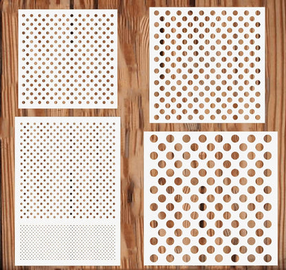 4PCS Dots Stencil 4 Sizes Polka Dot Stencils Painting Template Reusable Plastic Starburst Stencils for Painting on Wood Wall Decor