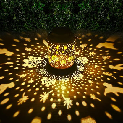 HUMIIEYE Solar Lantern Outdoor Dandelion Garden Decor, IP65 Waterproof Hanging Solar Powered Lights Birthdays Gifts for Women Mom, Metal Decorative Light for Patio Yard Lawn Porch Backyard Christmas