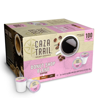 Caza Trail Coffee Pods, Donut Shop Blend, Single Serve 100 Count