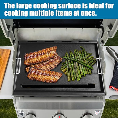 Full-Size Griddle Inserts for Weber Spirit I & II 200 Series, Nonstick Flat Top Griddle for Spirit E-210 E-220 S-210 S-220 Spirit II E-210 S-210 E-220 S-220, Griddle Replacement for Weber 7637