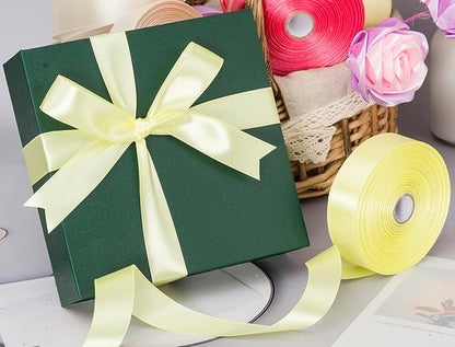 YASEO 1 Inch Baby Maize Solid Satin Ribbon, 50 Yards Craft Fabric Ribbon for Gift Wrapping Floral Bouquets Wedding Party Decoration