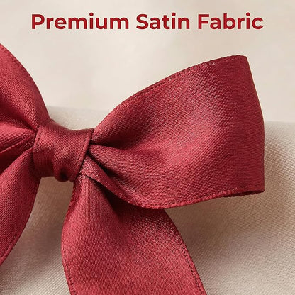 Red Gift Wrap Bows – 50pcs 3.3 Inch Elegant Satin Bows for Gift Wrapping, Wedding Decor, Baby Shower, Party Decorations, Birthday, Easter, Christmas, Anniversary, DIY Crafts, Gift Bags