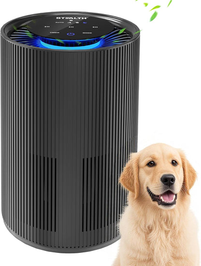 STEALTH Air Purifiers for Home Allergies Pets Hair Dander Pollen Up to 1345 Ft²/H, H13 True HEPA 3-in-1 Filter Air Cleaner, Ozone Free 24db Sleep Mode,3 Speeds Timer for Lage Room Dorm Bedroom