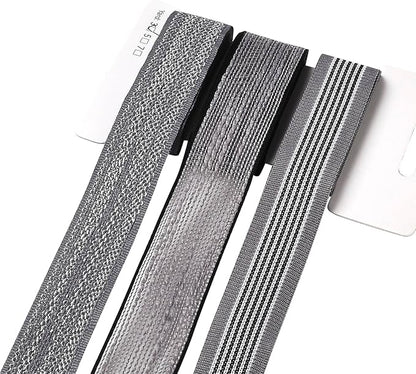 BEEFLYING 3 Styles Grey Wire Edged Ribbons for Gift Wrapping, 25~28mm×2.7m Organza Ribbons Stripe Ribbons for Wedding Party Decoration Hair Bows Flower Designs Sewing and Craft, 9 Yards