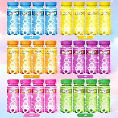 AuroTops 24 PCS Bubble Bottles with Wand Assortment for Kids,Bubble Solution Summer Toys for Kids Bubbles Party Favors,Birthday Party Supplies,Blow Bubbles in Bulk,Indoor & Outdoor Activities,6 Colors