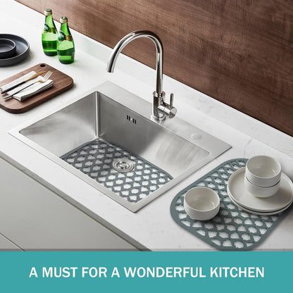 Sink Protectors for Kitchen Sink 13x11 &16x12 &19x14 &21x16 &22x13 &24x13 &26x14 &28x14 &30x16, Large Silicone Sink Mats Grid for Bottom of Farmhouse Sink (13”x11”)