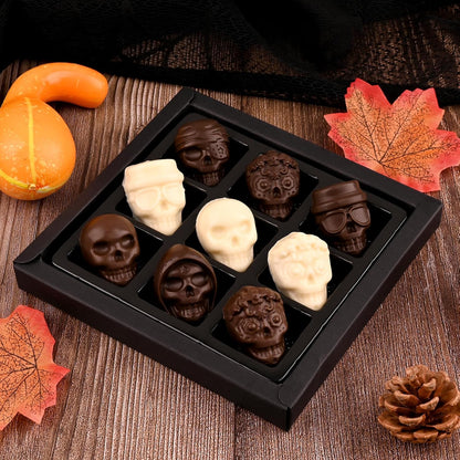 Actvty Skull Chocolate Molds, Halloween Chocolate Candy Molds, 2 Packs 10 Cavity Skull Silicone Molds with 5 Different Designs for Making Chocolate