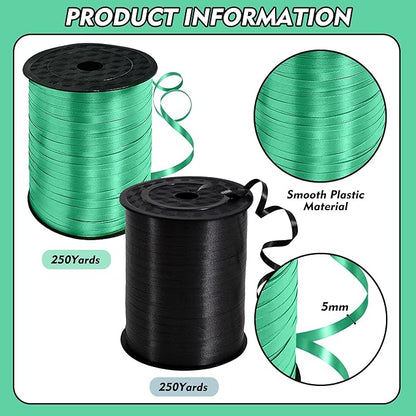 TONIFUL 500 Yards Curling Ribbon-Balloon Ribbon-Balloon String for Art&Craft Decor,Gift Wrapping,Ribbons and Bows for Christmas New Year Birthday Gifts Graduation Supplies (Black Green)