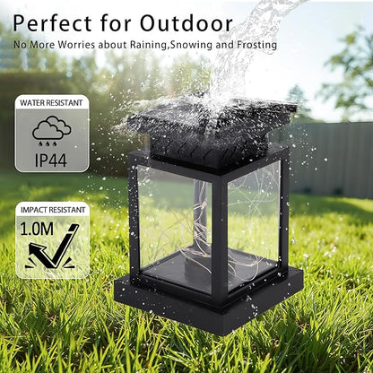 JHY DESIGN Set of 6 Solar Lanterns Outdoor Waterproof Solar Powered Table Lamps 5" H Hanging Lighting with Warm LED Fairy String Lights for Patio Garden Landscape Decoration Yard Lawn（with Clamp）