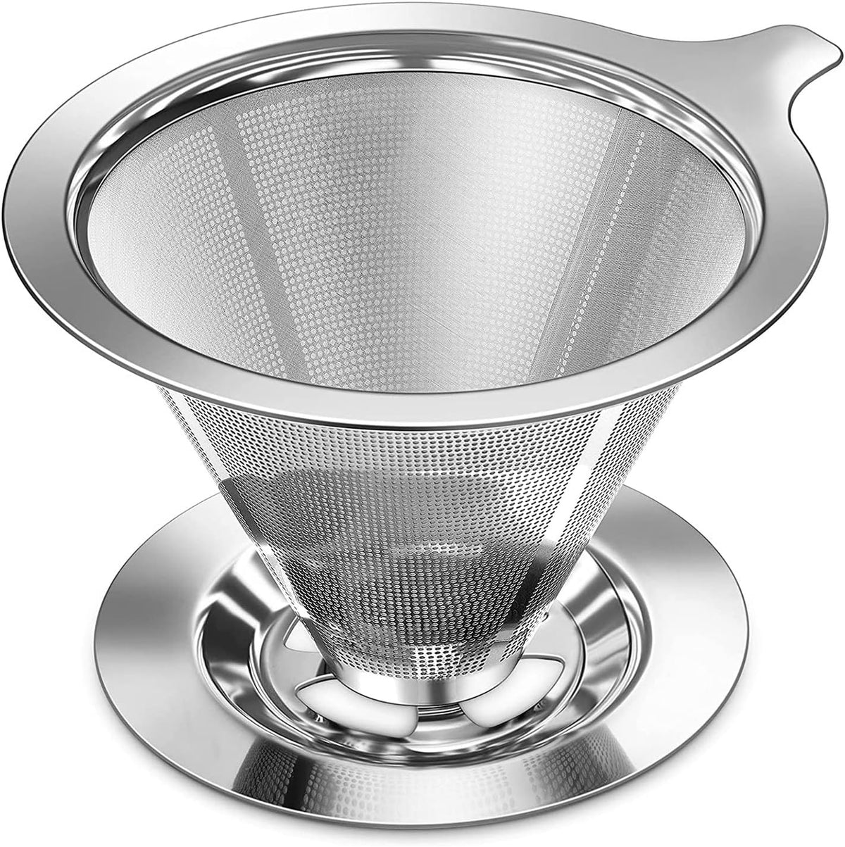 Pour Over Coffee Dripper, Slow Drip Paperless Coffee Filter, Pour Over Coffee Maker for 1-2Cups Brew