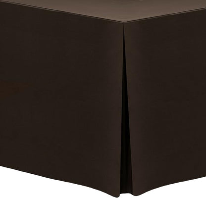 Ultimate Textile -2 Pack- 5 ft. Fitted Polyester Tablecloth - Fits 30 x 60-Inch Banquet and Folding Rectangular Tables - 42" H, Chocolate Brown