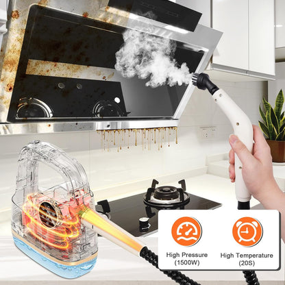 Handheld Steam Cleaner [One Click Clean] Steamer for Cleaning 10-in-1 High Pressure Steam Cleaner for Home/Car Detailings/Fabric etc. Separate Design