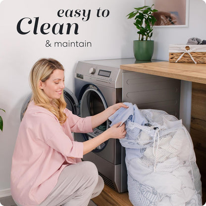 Handy Laundry Mesh XL Laundry Bag - Durable, Machine Washable with Secure Drawstring Closure - Perfect for College Dorms, Laundromats, Apartments (White)