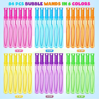 84PCS Bubble Wands for Kids,Bulk Bubble Wand for Kids Party Favor, Bubble Maker for Party Favor,Birthday,Goodie Bags, Wedding, Carnival Prizes, Summer Outdoor Toy Gifts, Assortment 6 Colors