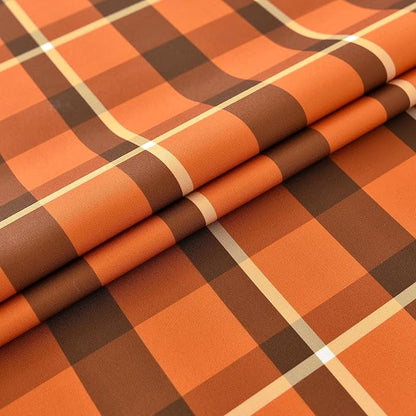 Waterproof Checkered Tablecloth Fabric - Rectangle 58x84 Inch Fall Themed Thanksgiving Day Table Cloth for Indoor/Outdoor Use - Harvest Table Cover for Kitchen, BBQs, Halloween