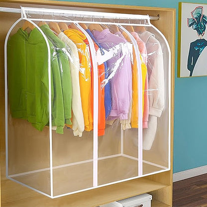 47.2" All Clear Hanging Garment Bags for Closet Storage Large Window Hanging Clothes Storage Garment Rack Cover for Suit Coat, Fully Enclosed (39" L*19.7"W*47.2" H)