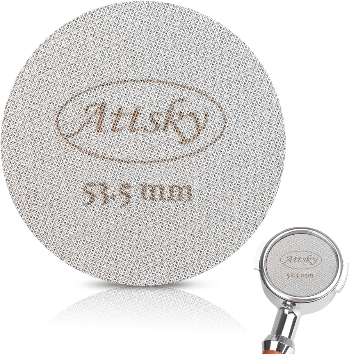 53.5mm Espresso Puck Screen, Espresso Filter for 54mm Portafilter Filter Basket, Reusable Espresso Screen with 1.7mm Thickness 150μm 316 Stainless Steel