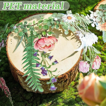 SUNBEAUTY Wildflower Banner Garden Party Flower Spring Summer Reusable Waterproof Garland 4.92 FT for Enchanted Garden Woodland Tropical Wedding Baby Shower Birthday Tea Supplies Girl Decorations