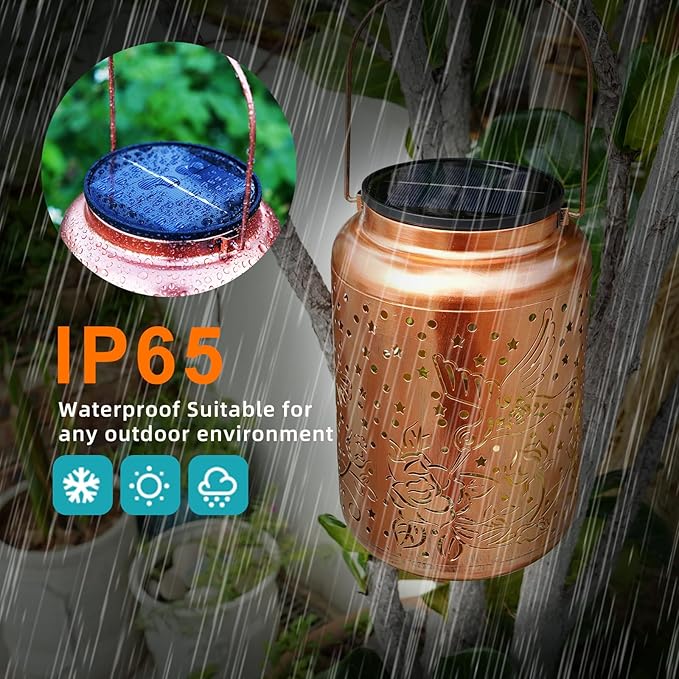Mothers Day Gifts Hummingbird Solar Lanterns Outdoor Waterproof, 14.6'' Large Solar Lamps, Upgraded 2000mAH Battery, Metal Birthday Gifts for Women Mom Grandma, Garden Yard Patio Decor