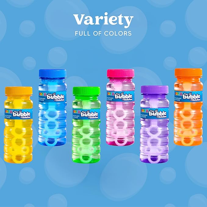 JOYIN Bubble Bottles 6/12/24/36PCS (4oz Solution), Bubbles Wand Bulk for Party Favors for Kids, Toddler Summer Outside Toys Gift for Kids (12)